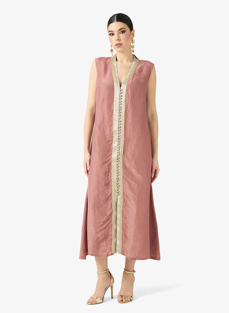 Threadz by Ajooni Jacquard Lace Kaftan and Dress Set